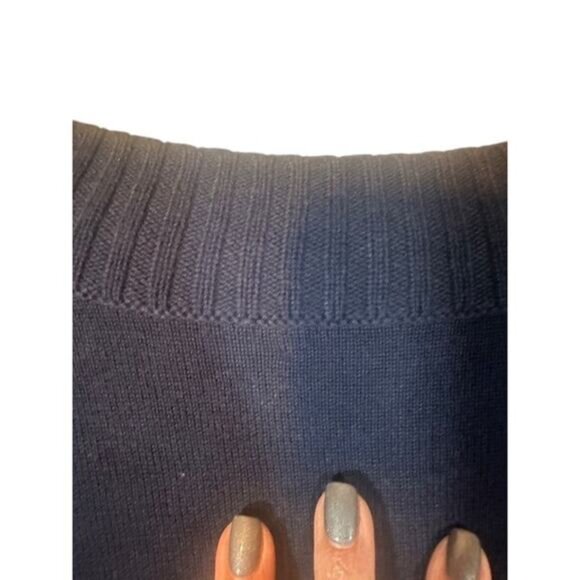 Lisa Todd Navy Blue Smiley Face Heart Cotton Pullover Knit Sweater Women Sz 3X - Picture 6 of 9